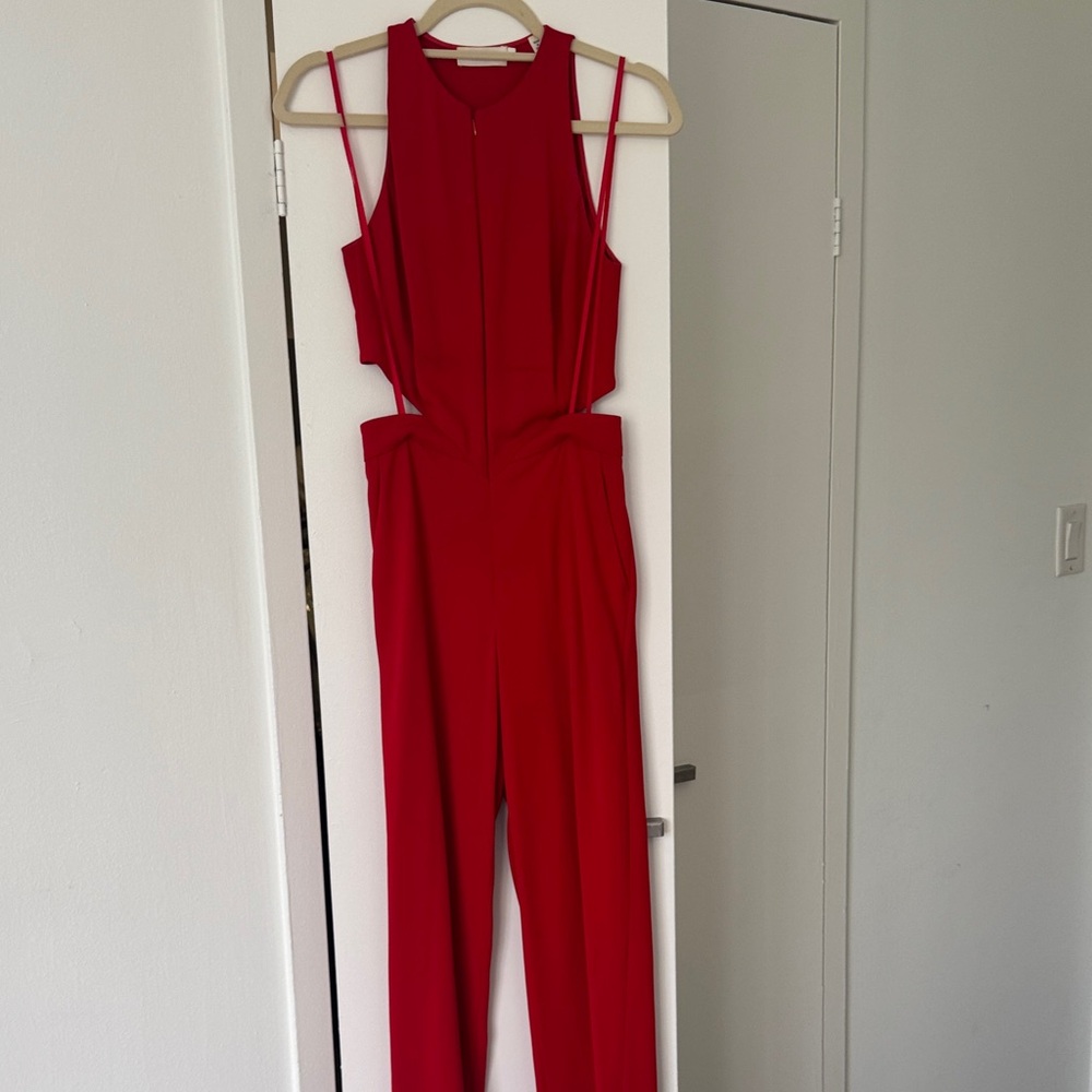A.L.C. Vibrant Red Cutout Jumpsuit